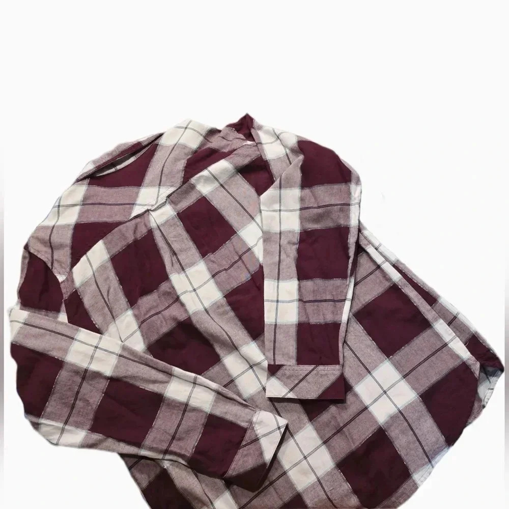 Sonoma Goods For Life®, Size L, Everyday Flannel Shirt Purple Plaid - Picture 12 of 14